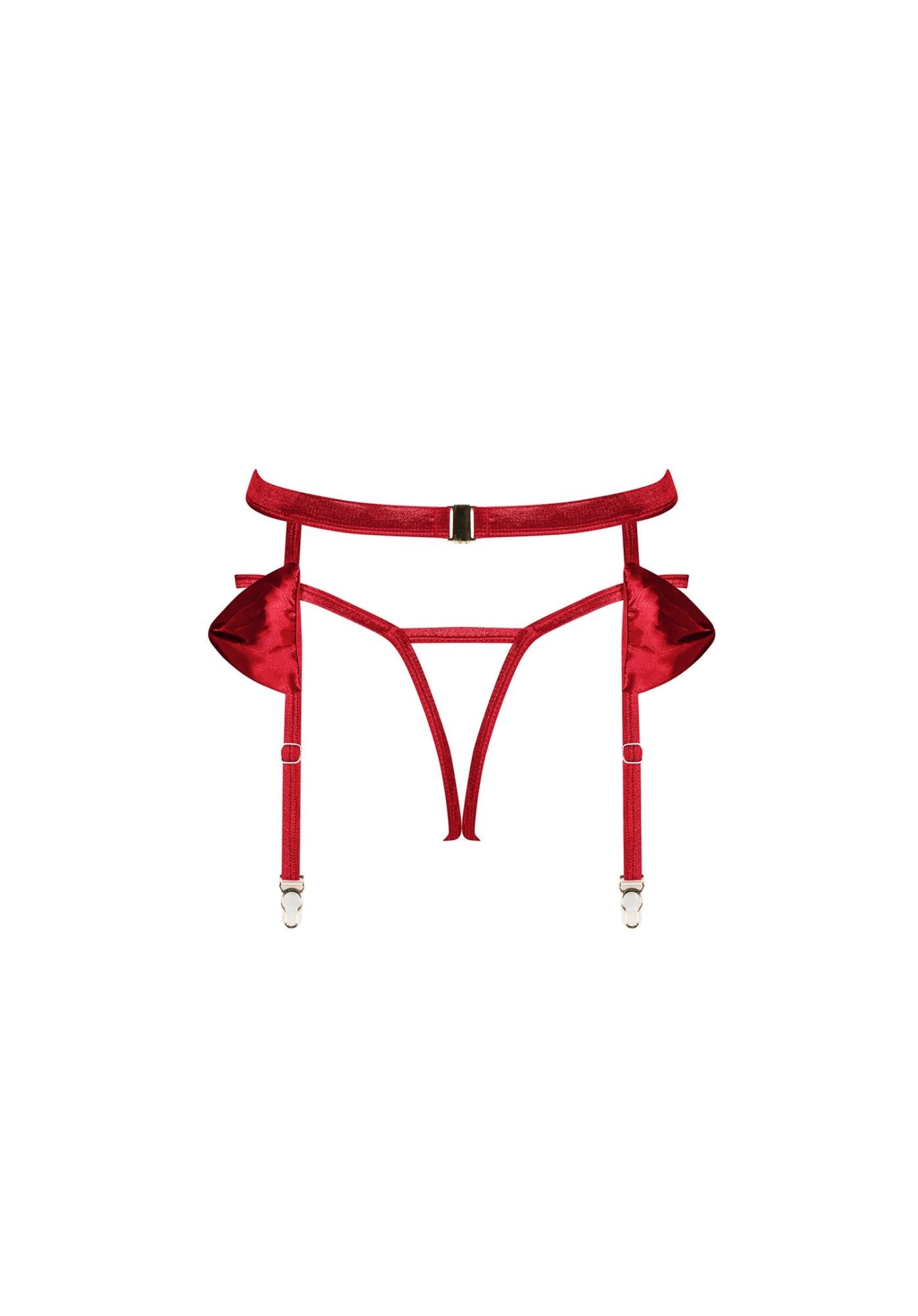8-Pas stringi otwarte komplet obsessive rubinesa s/m-8