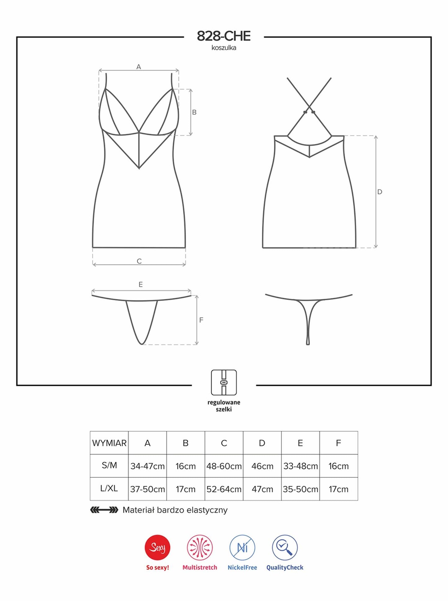 3-Komplet czarna koszulka sex stringi 828-che-1 l/xl-3
