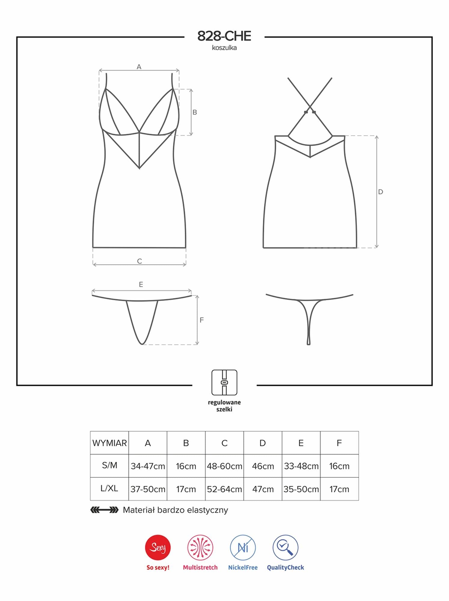 3-Komplet czarna koszulka sex stringi 828-che-1 l/xl-3