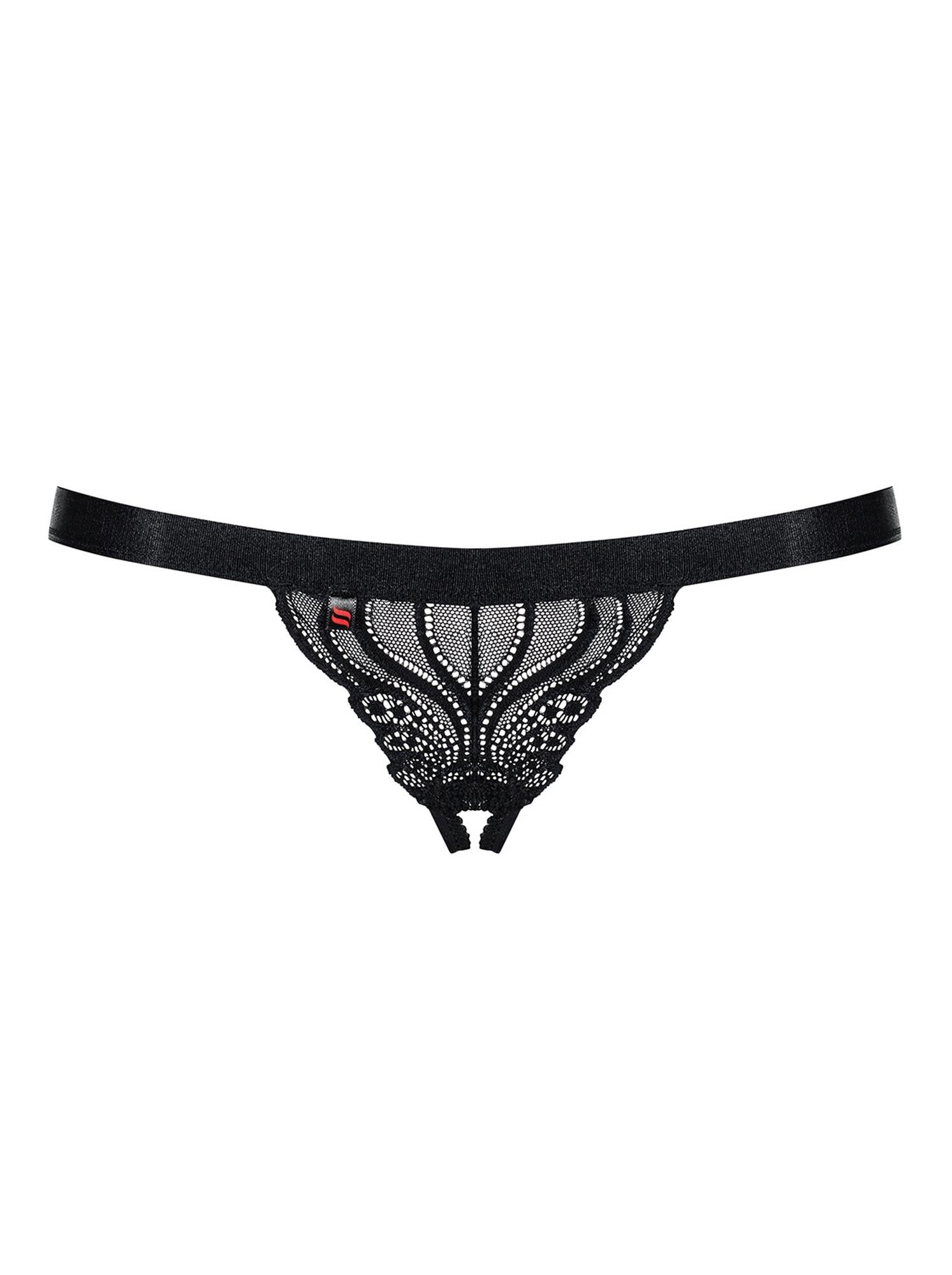 3-Stringi z wyciętym otwartym krokiem obsessive s/m-3
