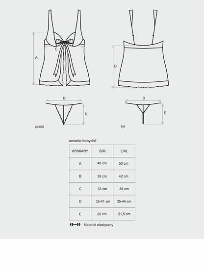 2-Koszulka babydoll stringi sex komplet amanta s/m-2