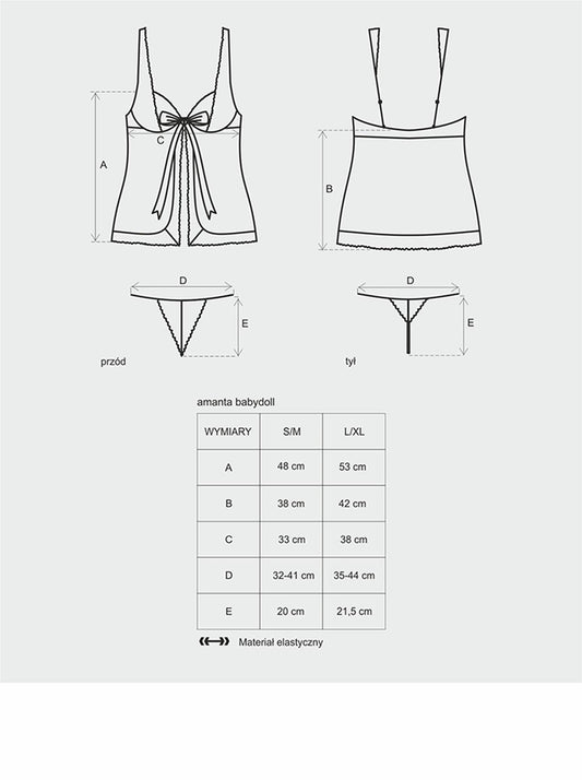 2-Koszulka babydoll stringi sex komplet amanta s/m-2