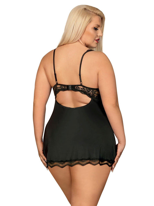 2-Bielizna-Luvae babydoll i stringi czarne XXL-2