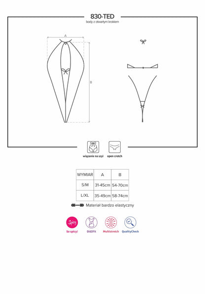 4-Body z otwartym wyciętym krokiem obsessive l/xl-4