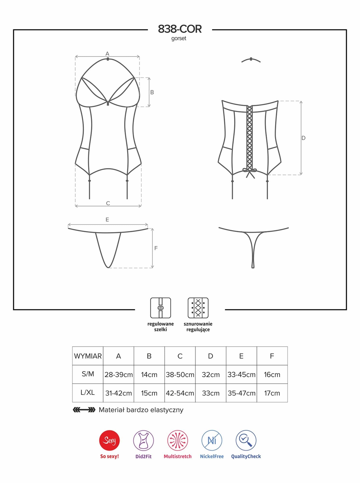 3-Czerwony gorset stringi sex komplet obsessive s/m-3