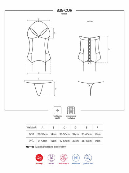 3-Czerwony gorset stringi sex komplet obsessive s/m-3