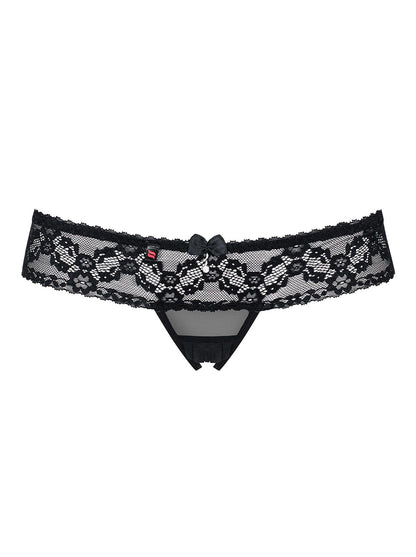 3-Stringi z rozciętym otwartym krokiem obsessive l/xl-3