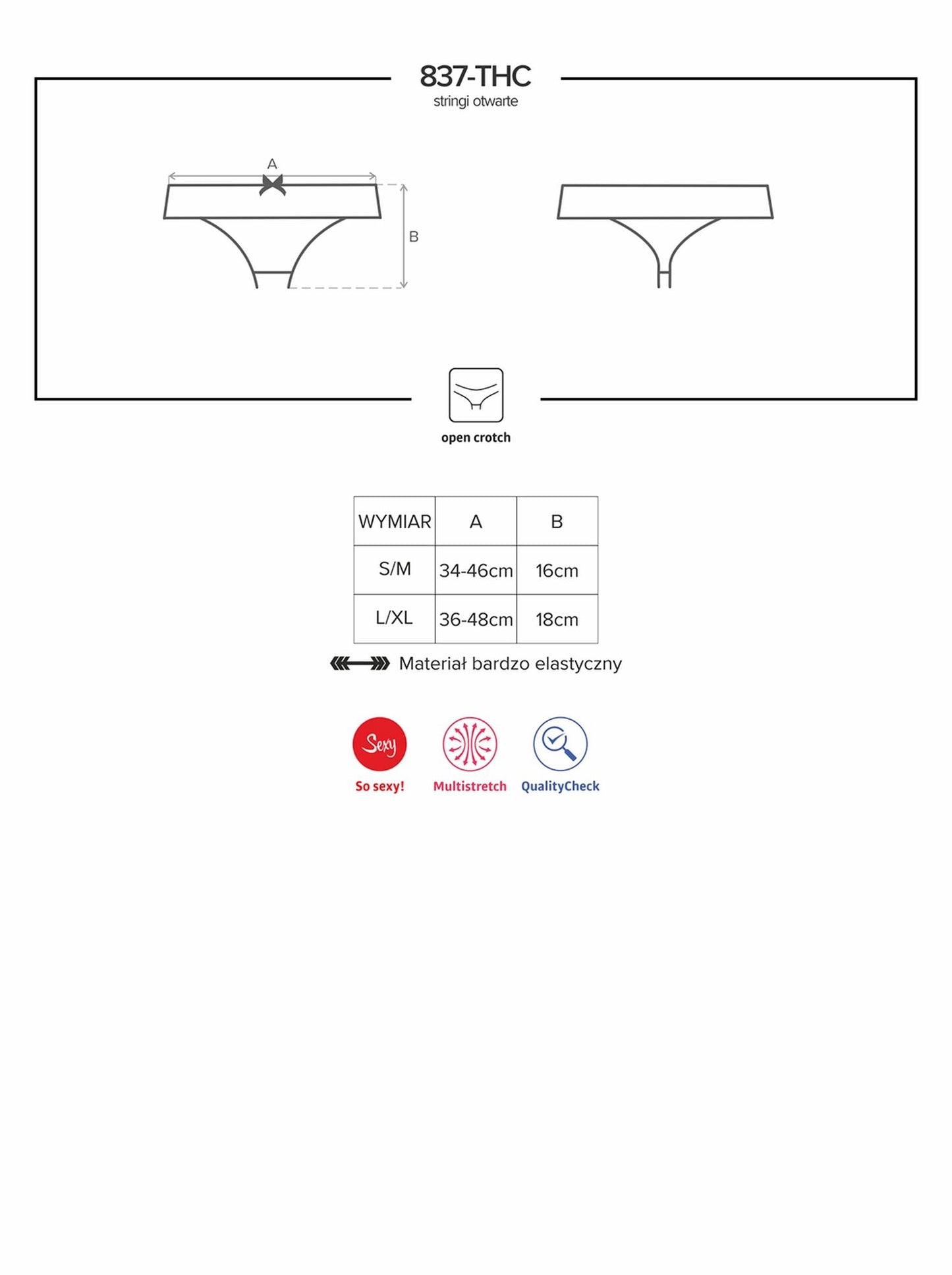 5-Stringi z rozciętym otwartym krokiem obsessive l/xl-5
