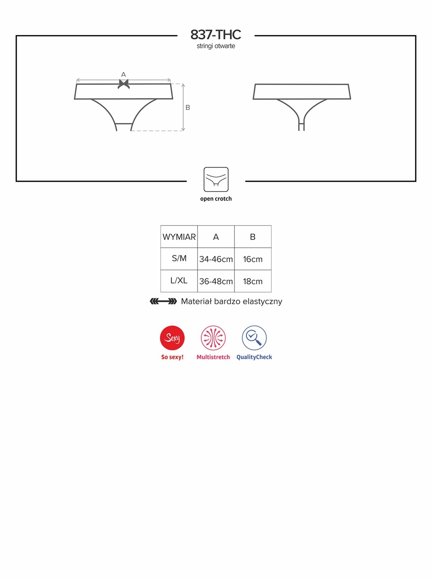 5-Stringi z rozciętym otwartym krokiem obsessive l/xl-5