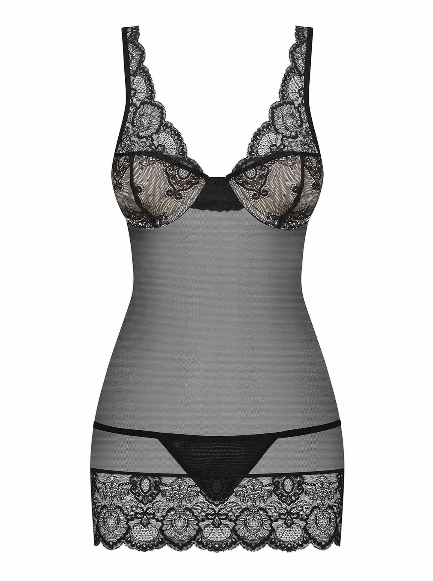 5-Zmysłowy komplet koszulka stringi obsessive l/xl-5