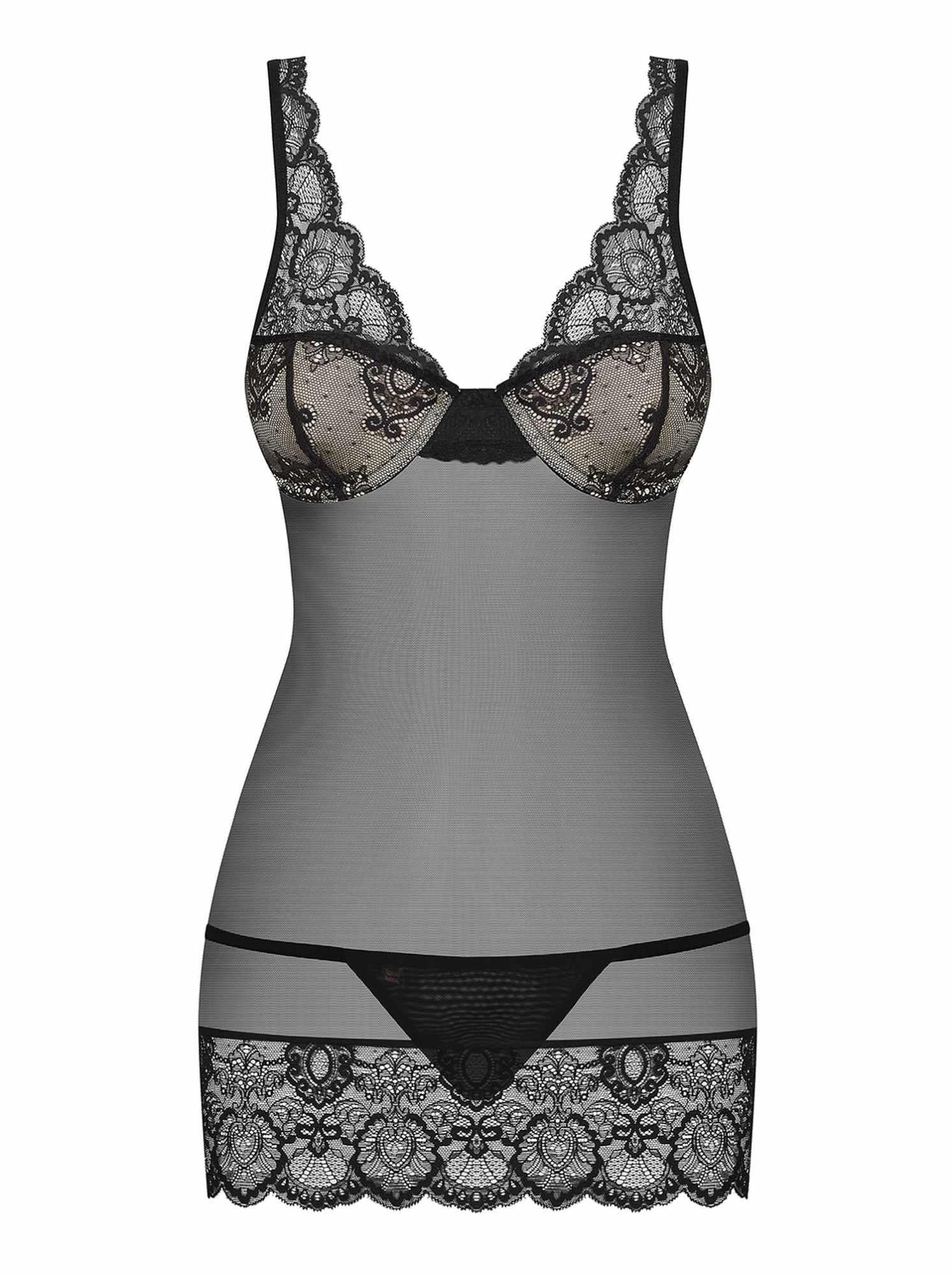 5-Zmysłowy komplet koszulka stringi obsessive l/xl-5