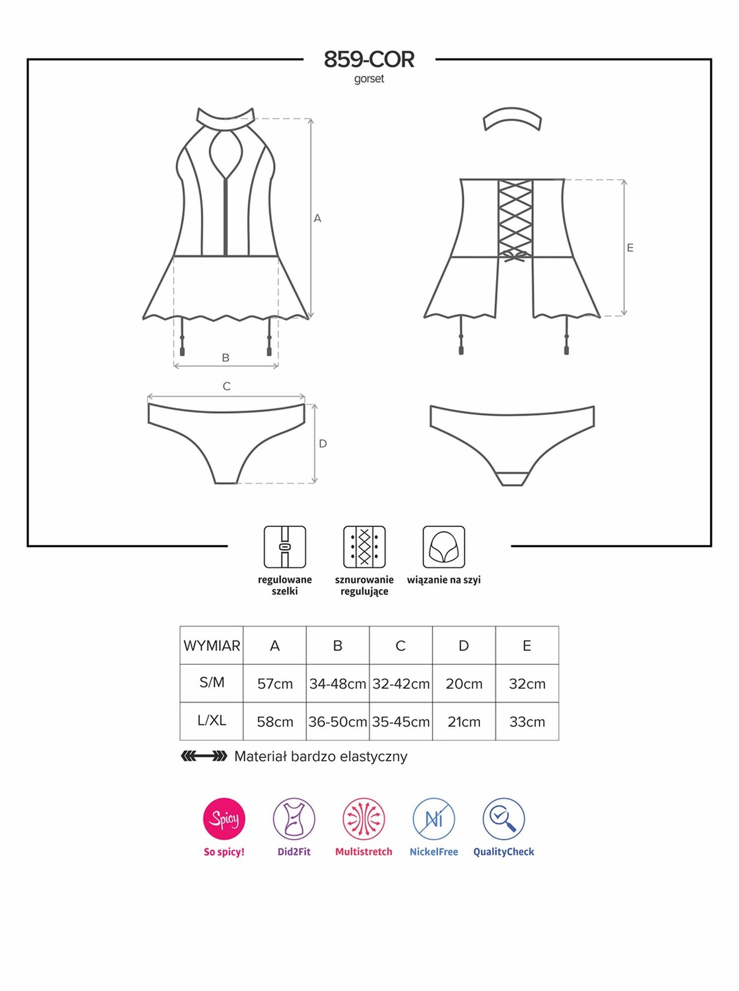 7-Gorset ze spódniczką figi komplet obsessive l/xl-7