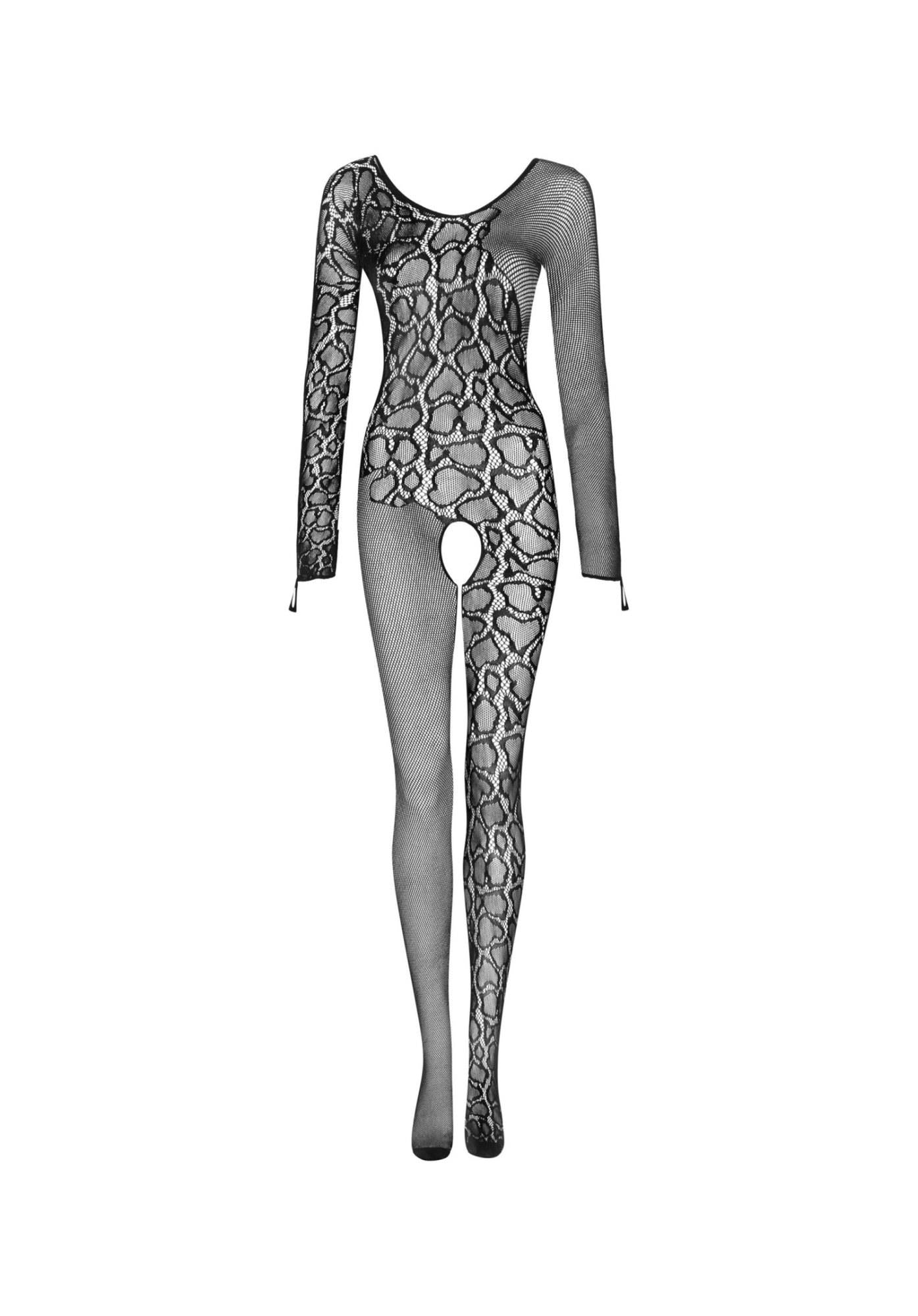 5-Bodystocking wężowy wzór seks otwarty krok S/M/L-5
