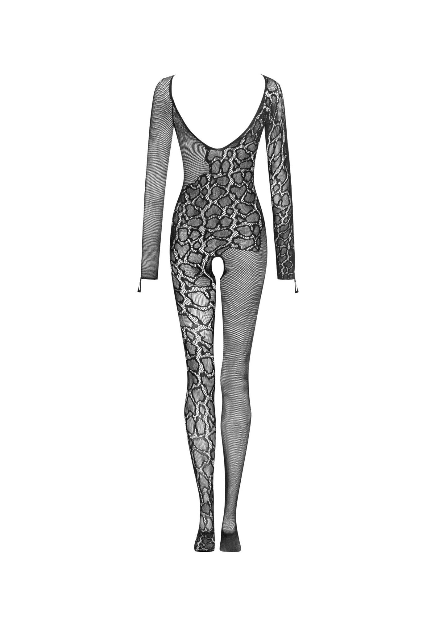 6-Bodystocking wężowy wzór seks otwarty krok S/M/L-6