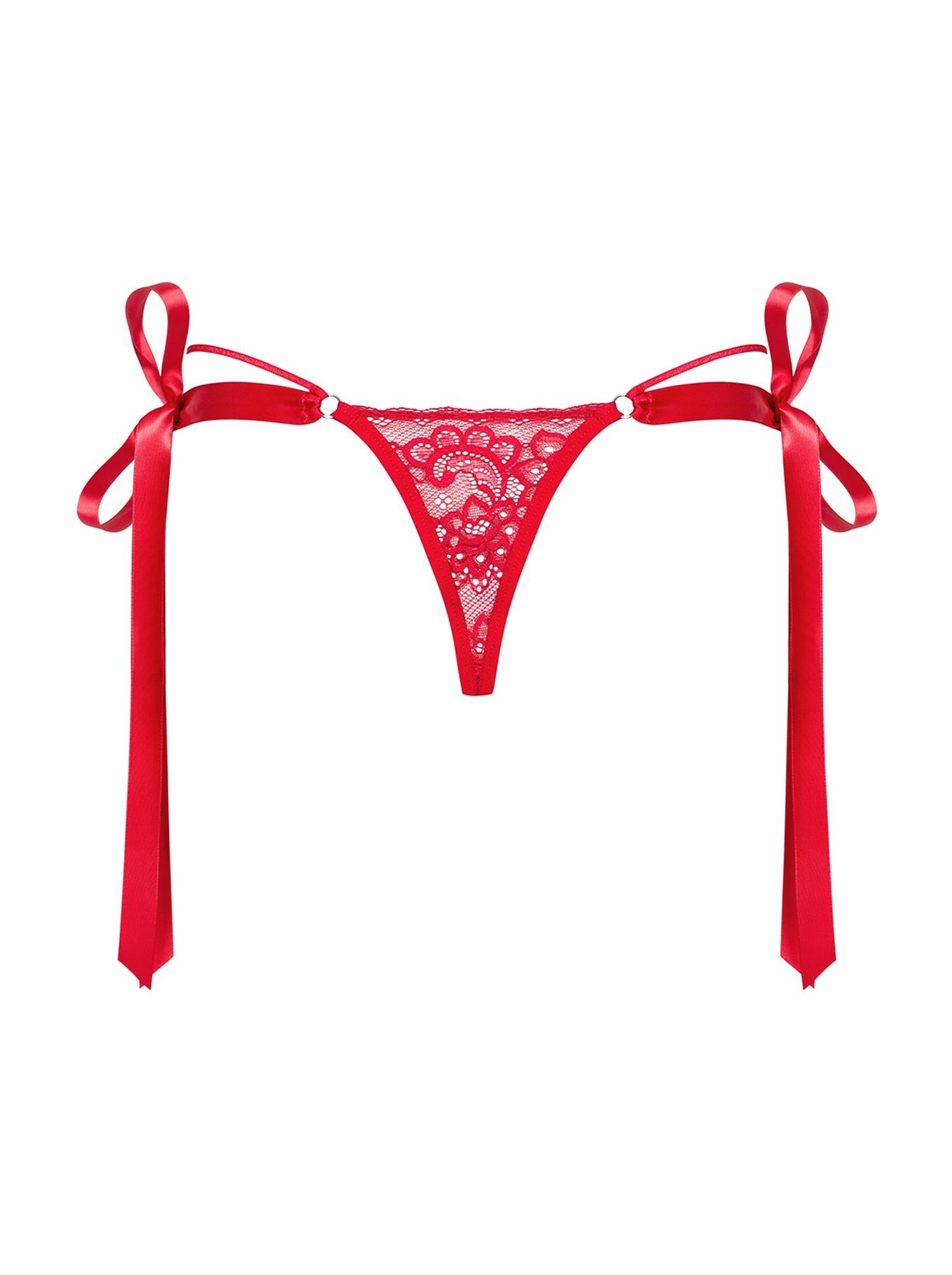 7-Stringi erotyczne czerwone sex kokarda lovlea l/xl-7