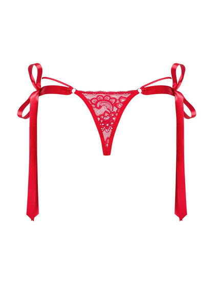 7-Stringi erotyczne czerwone sex kokarda lovlea l/xl-7