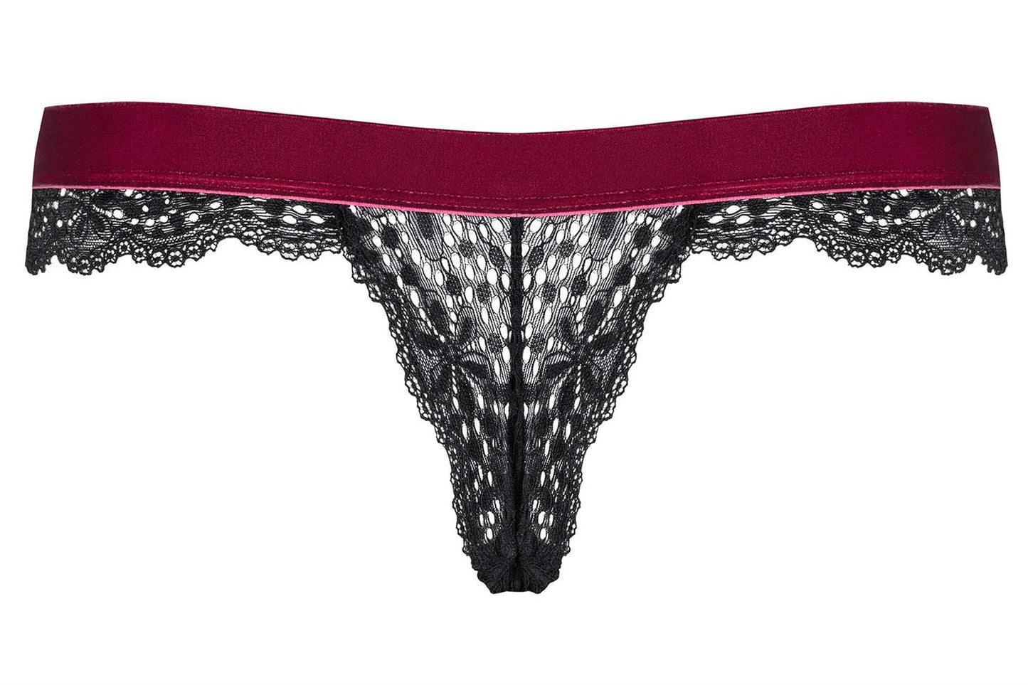 8-Koronkowe stringi majtki czarne bordo rossita l/xl-8