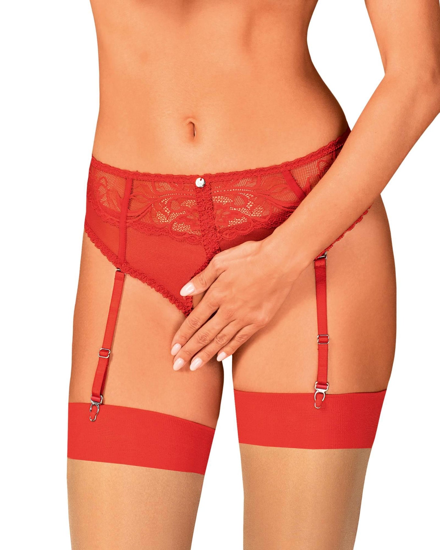 3-Figi otwarte w kroku z paskami do pończoch XL/2XL-3