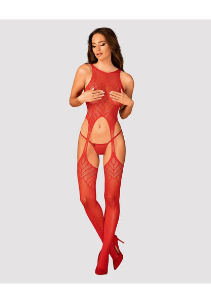 4-Koronkowe bodystocking erotyczny czerwone  XL/XXL-4