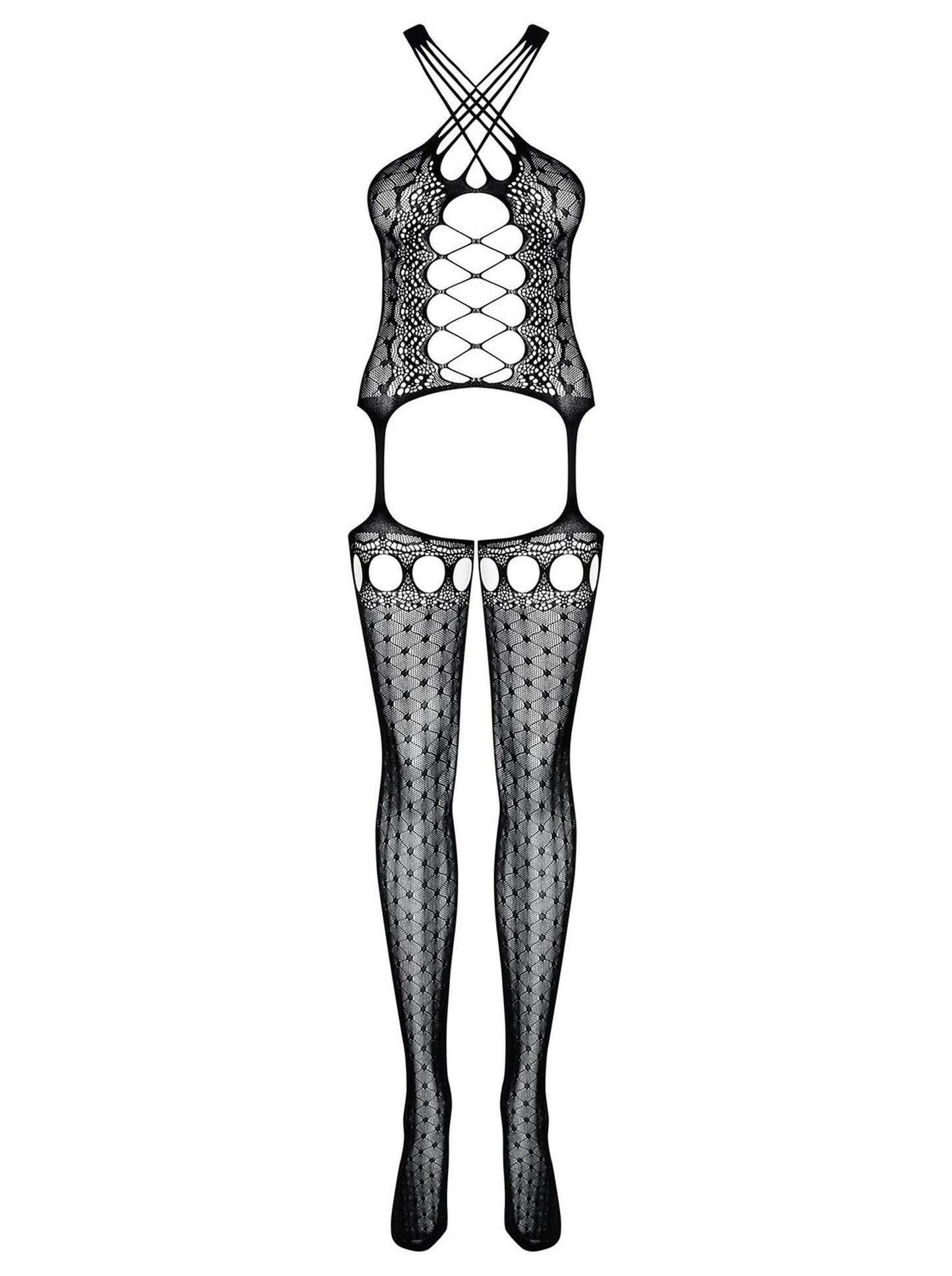2-Geometryczne bodystocking siateczka obsessive sml-2