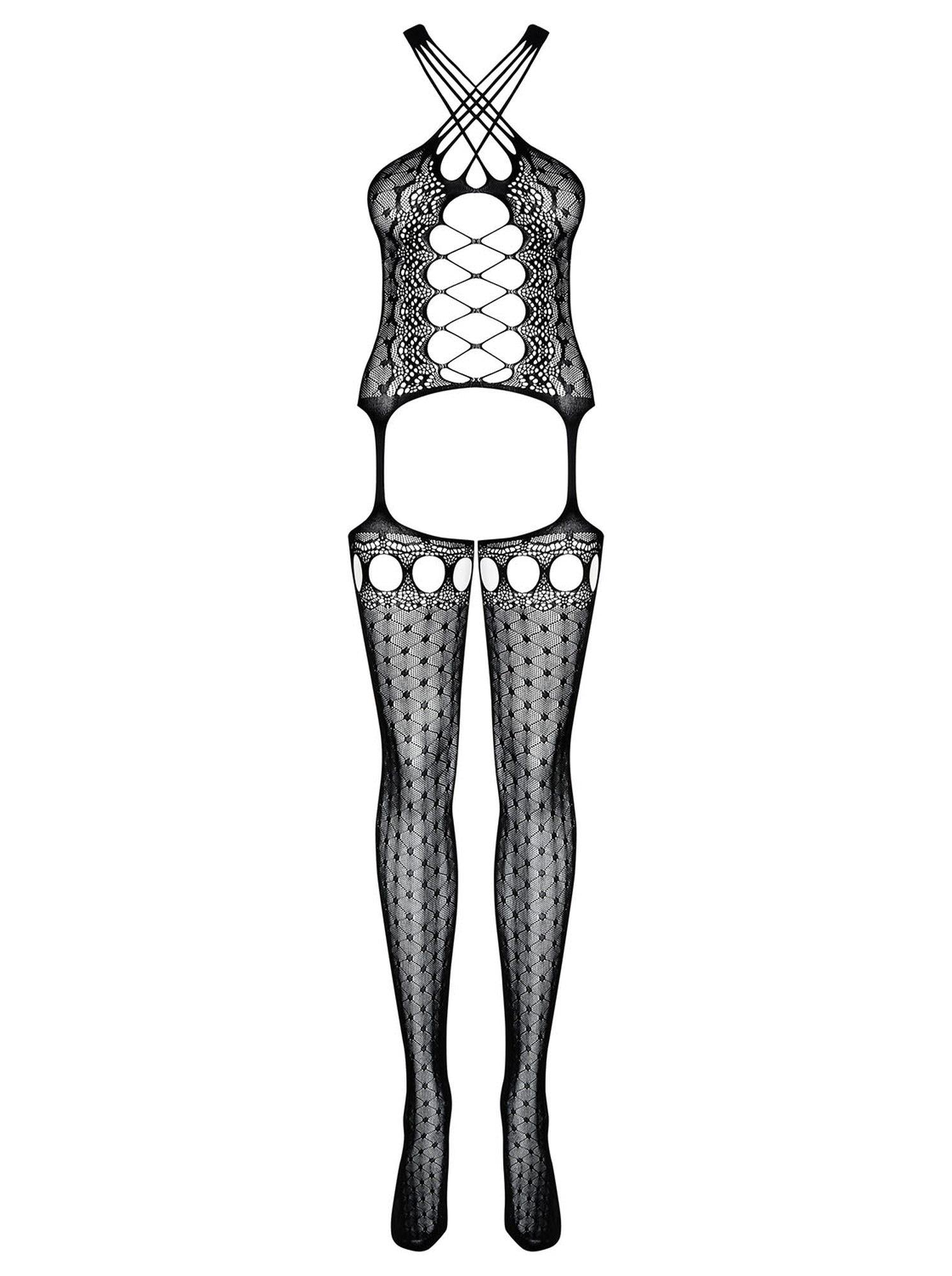 2-Geometryczne bodystocking siateczka obsessive sml-2