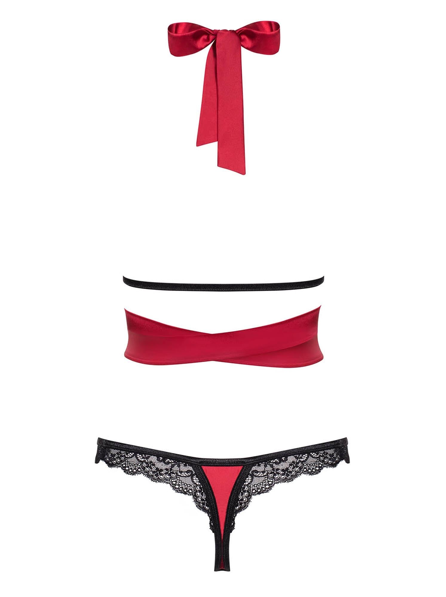6-Bielizna-Sensuelia komplet 2-częściowy czerwony L/XL-6