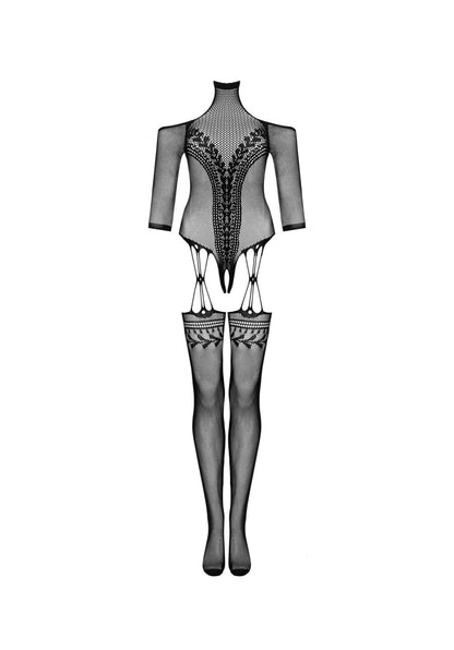 9-Strój erotyczny koronka bodystocking czarne S/M/L-9