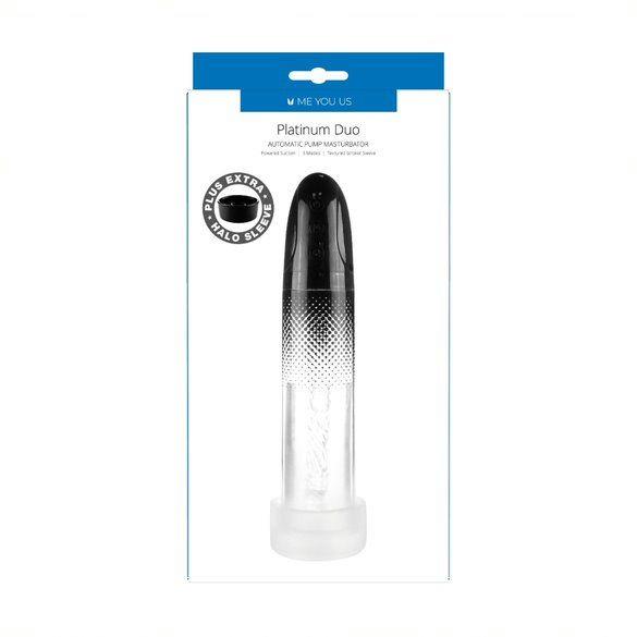 2-Me You Us Platinum Duo Automatic Pump Masturbator Clear/Black-2