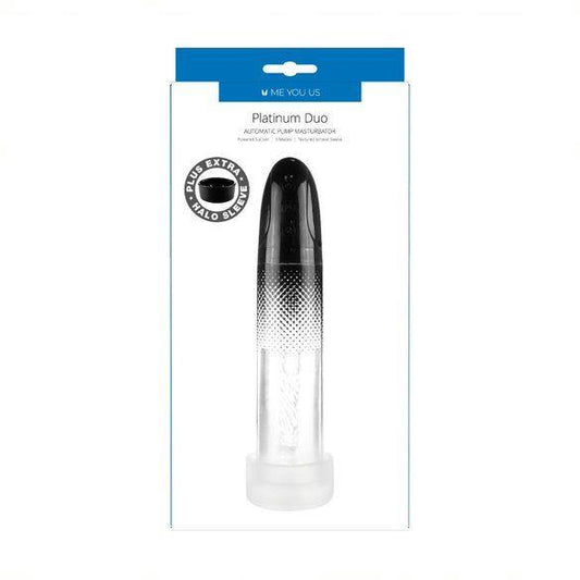 2-Me You Us Platinum Duo Automatic Pump Masturbator Clear/Black-2