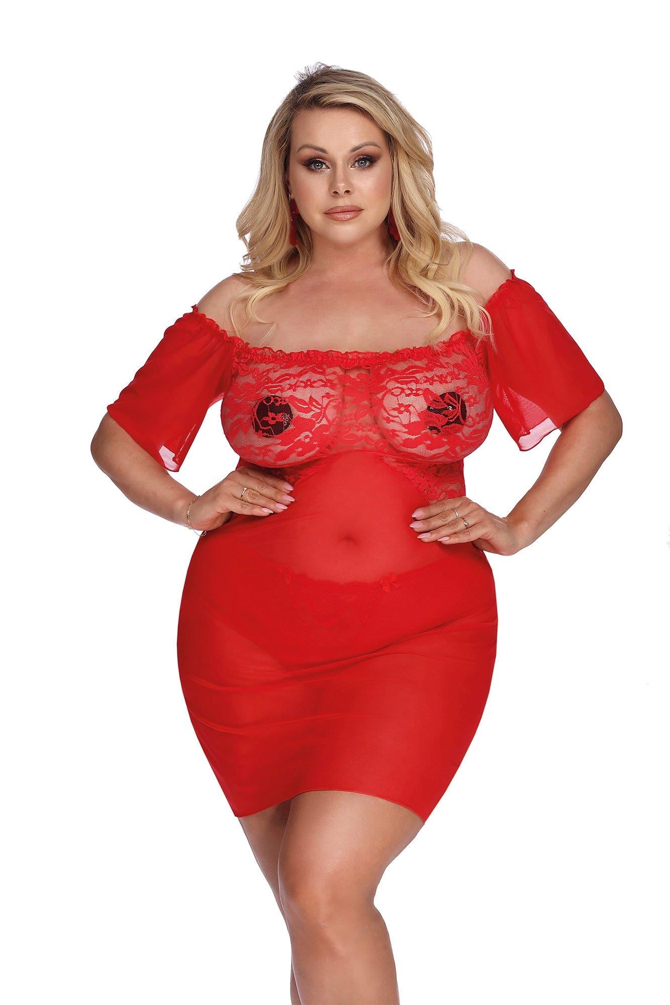 1-CAMARI RED (CHEMISE/HALKA) L+-1