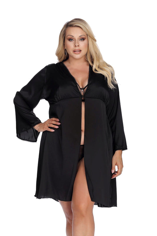 1-LAURA black robe XXL+ (czarny szlafrok)-1