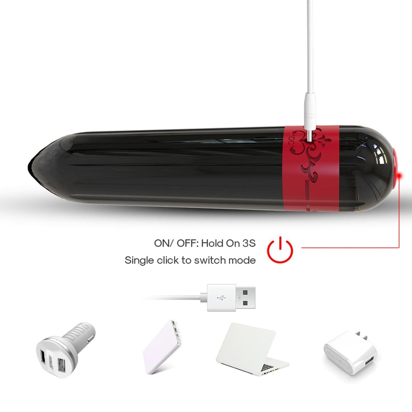 8-Mini wibrator mały masażer łechtaczki 7cm 9 trybów-8
