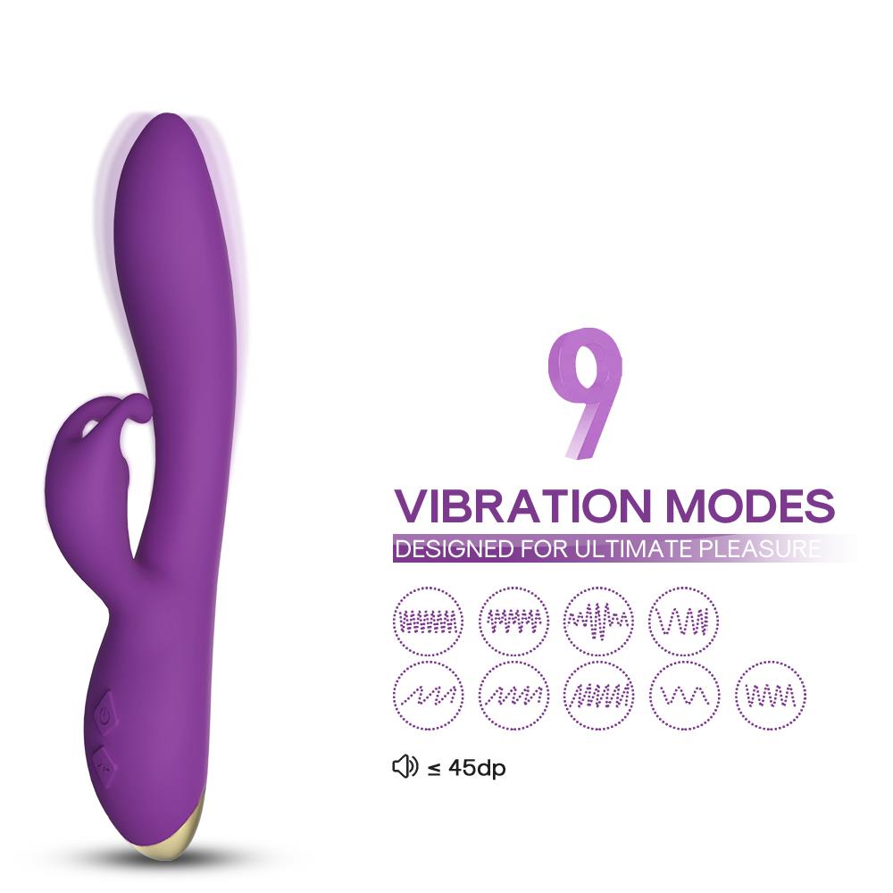 2-Wibrator króliczek masażer łechtaczki 22 cm 9 tryb-2
