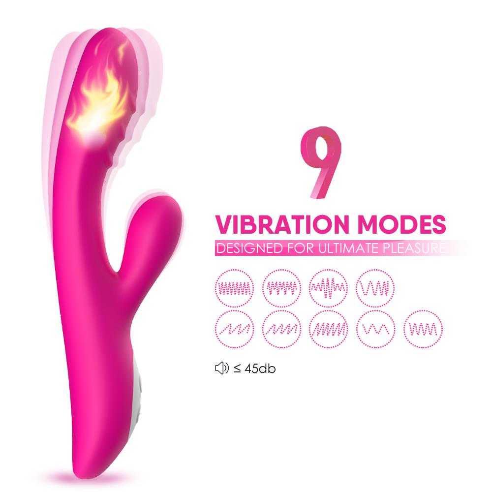 9-Wibrator króliczek podgrzewany ciepły 9 tryb 22 cm-9