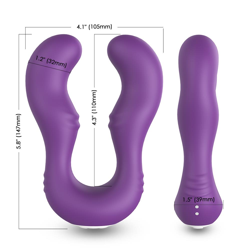 5-Podwójny wibrator lesbijski dla par 9 trybów 14cm-5