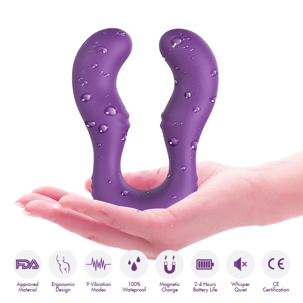 7-Podwójny wibrator lesbijski dla par 9 trybów 14cm-7