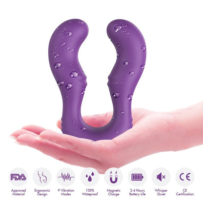 7-Podwójny wibrator lesbijski dla par 9 trybów 14cm-7