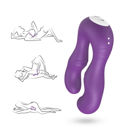 8-Podwójny wibrator lesbijski dla par 9 trybów 14cm-8