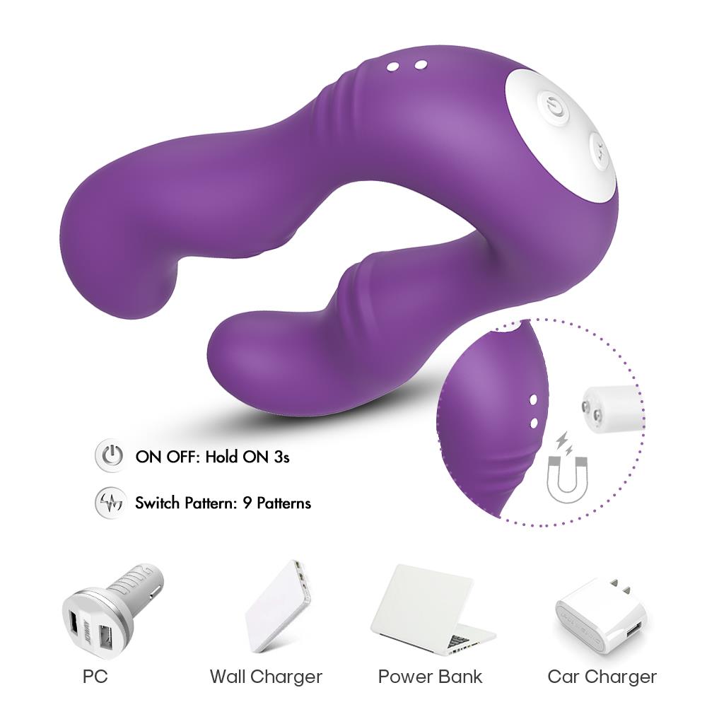 10-Podwójny wibrator lesbijski dla par 9 trybów 14cm-10