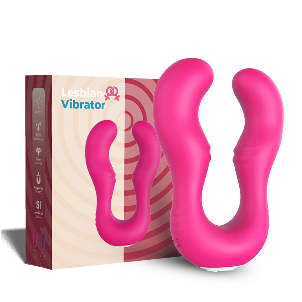3-Podwójny wibrator lesbijski dla par 9 trybów 14cm-3