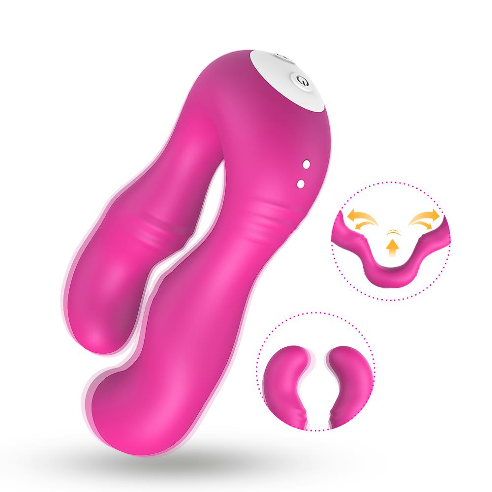 4-Podwójny wibrator lesbijski dla par 9 trybów 14cm-4