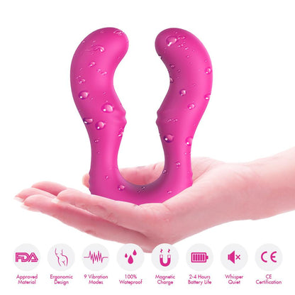 7-Podwójny wibrator lesbijski dla par 9 trybów 14cm-7