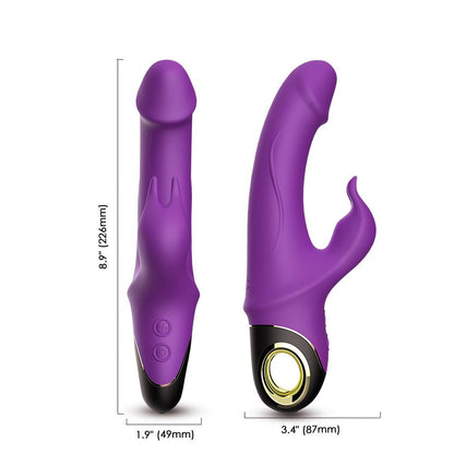 14-Wibrator królik z masażerem łechtaczki 22cm 9 tryb-14