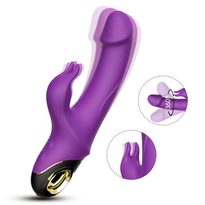 1-Wibrator królik z masażerem łechtaczki 22cm 9 tryb-1