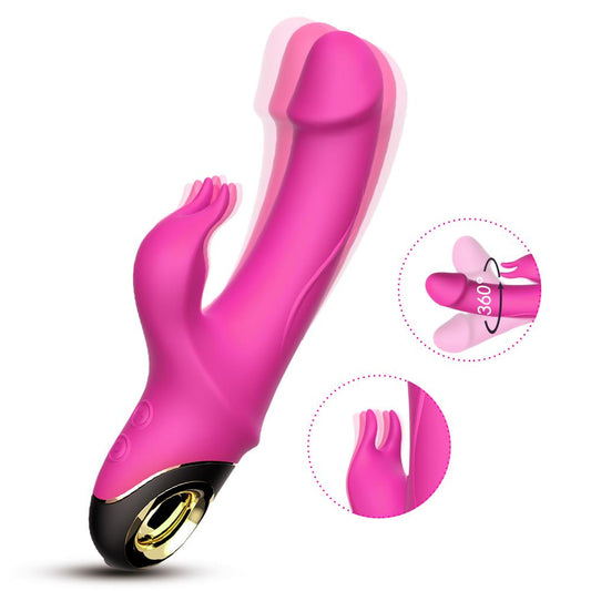 1-Wibrator królik z masażerem łechtaczki 22cm 9 tryb-1