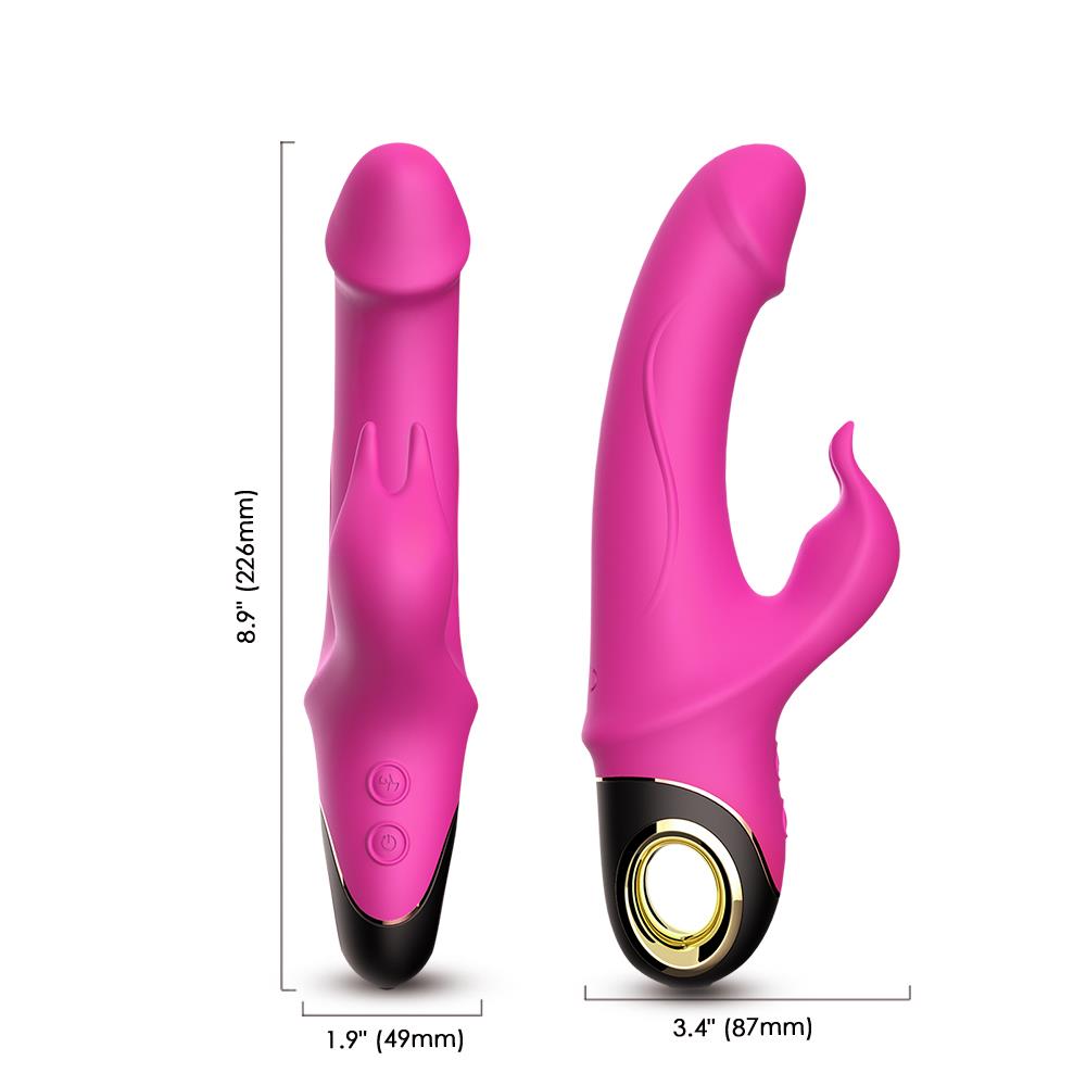 12-Wibrator królik z masażerem łechtaczki 22cm 9 tryb-12