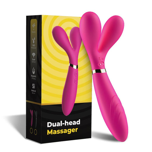 1-Podwójny wibrator masażer stymulator 9 trybów 19cm-1