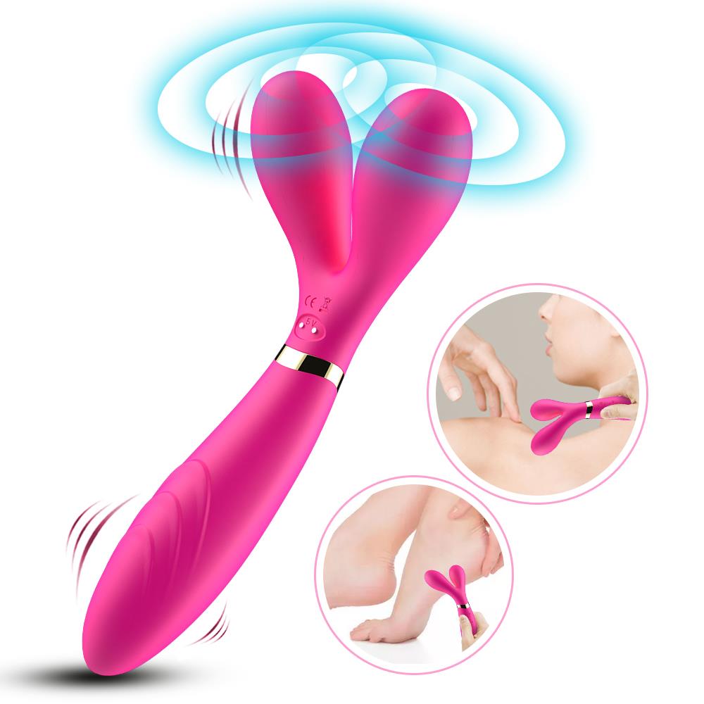2-Podwójny wibrator masażer stymulator 9 trybów 19cm-2