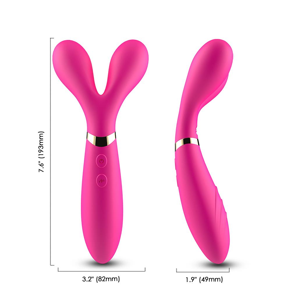 6-Podwójny wibrator masażer stymulator 9 trybów 19cm-6