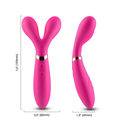 6-Podwójny wibrator masażer stymulator 9 trybów 19cm-6